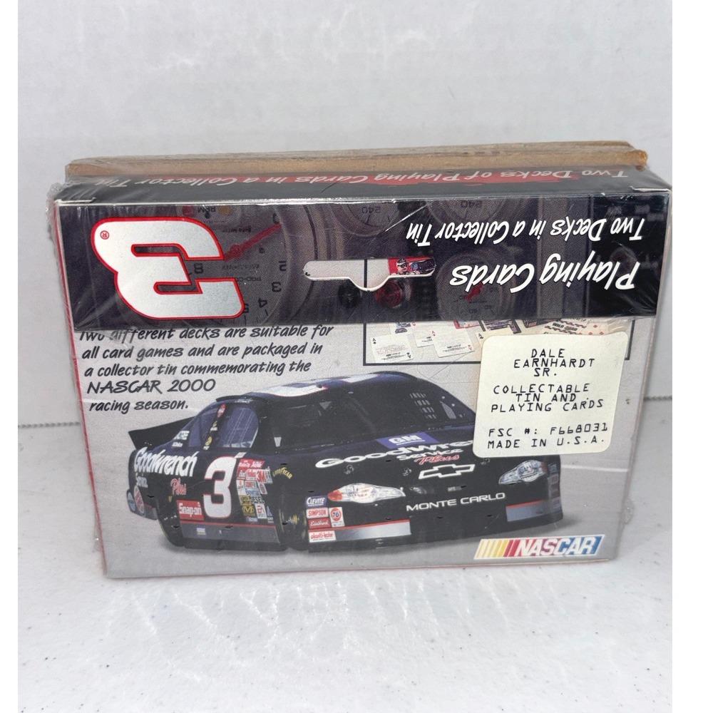 Vintage 2001 Dale Earnhardt Sr 2 Decks Playing Cards in Collector Tin NASCAR NEW
